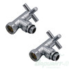 Вентиль угловой хромированный 1/2"- 3/4" н. р.-в. р., комплект 2 шт. Код 14985